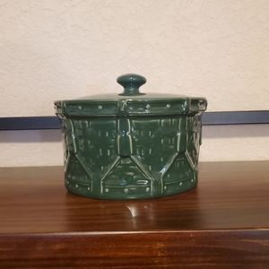 Longaberger sage dish with lid